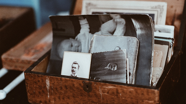 box of photos