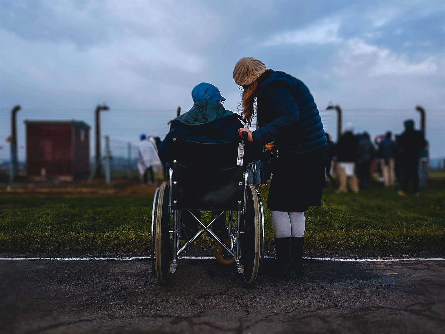 Man in wheelchair on an outing